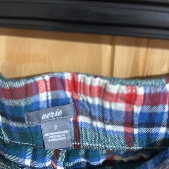 Aerie Plaid Lounge Pants with Drawstring - Picture 3 of 4